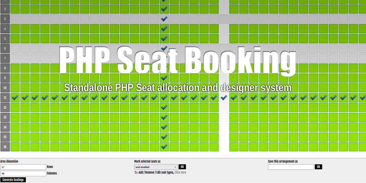 PHP Seat Booking Standalone